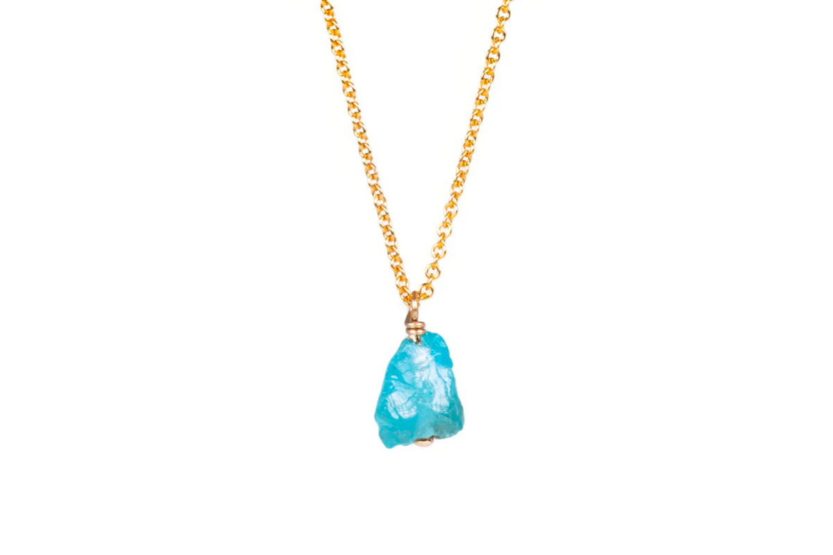 14K gold filled raw crystal necklace