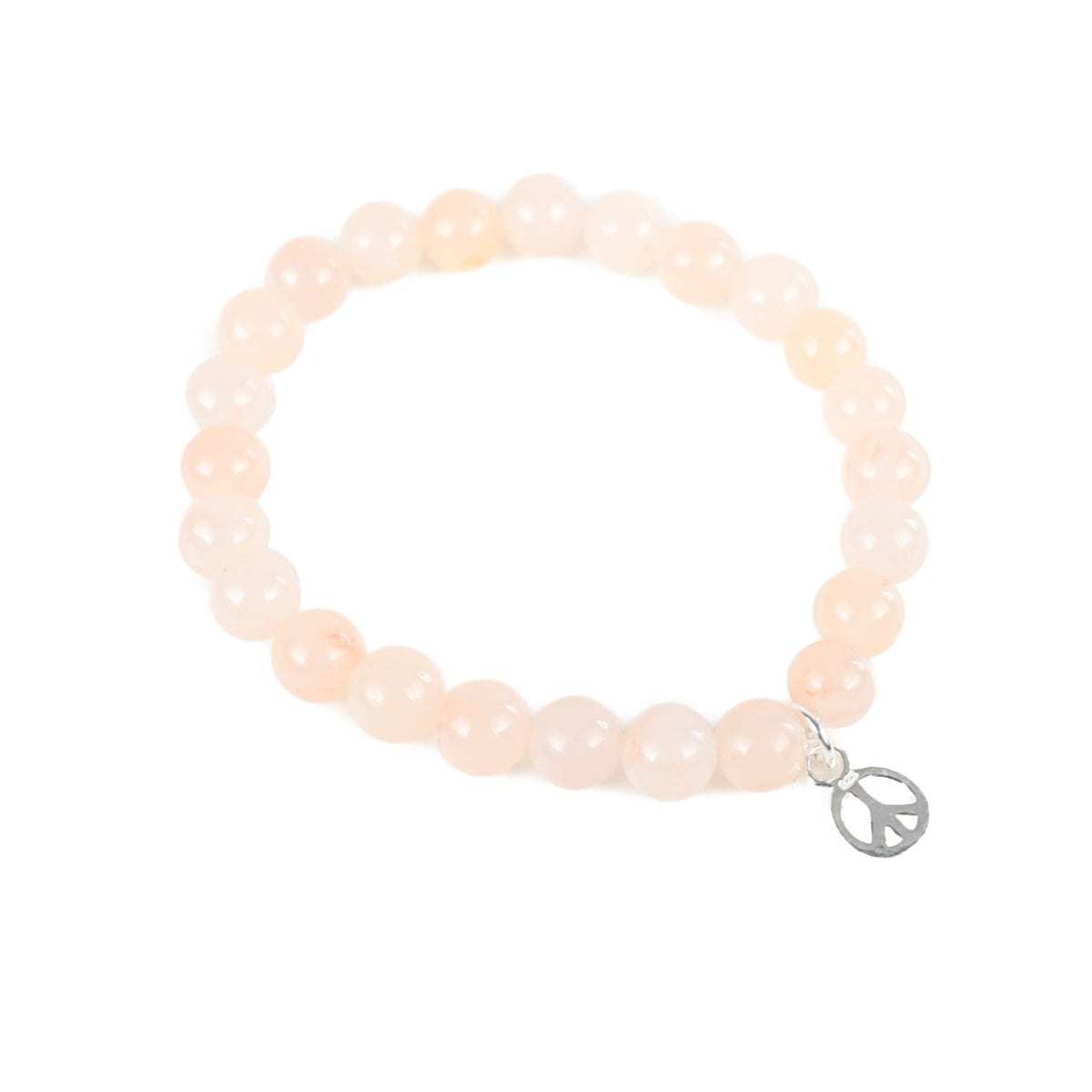Kids -Peach Aventurine with peace [sterling silver]