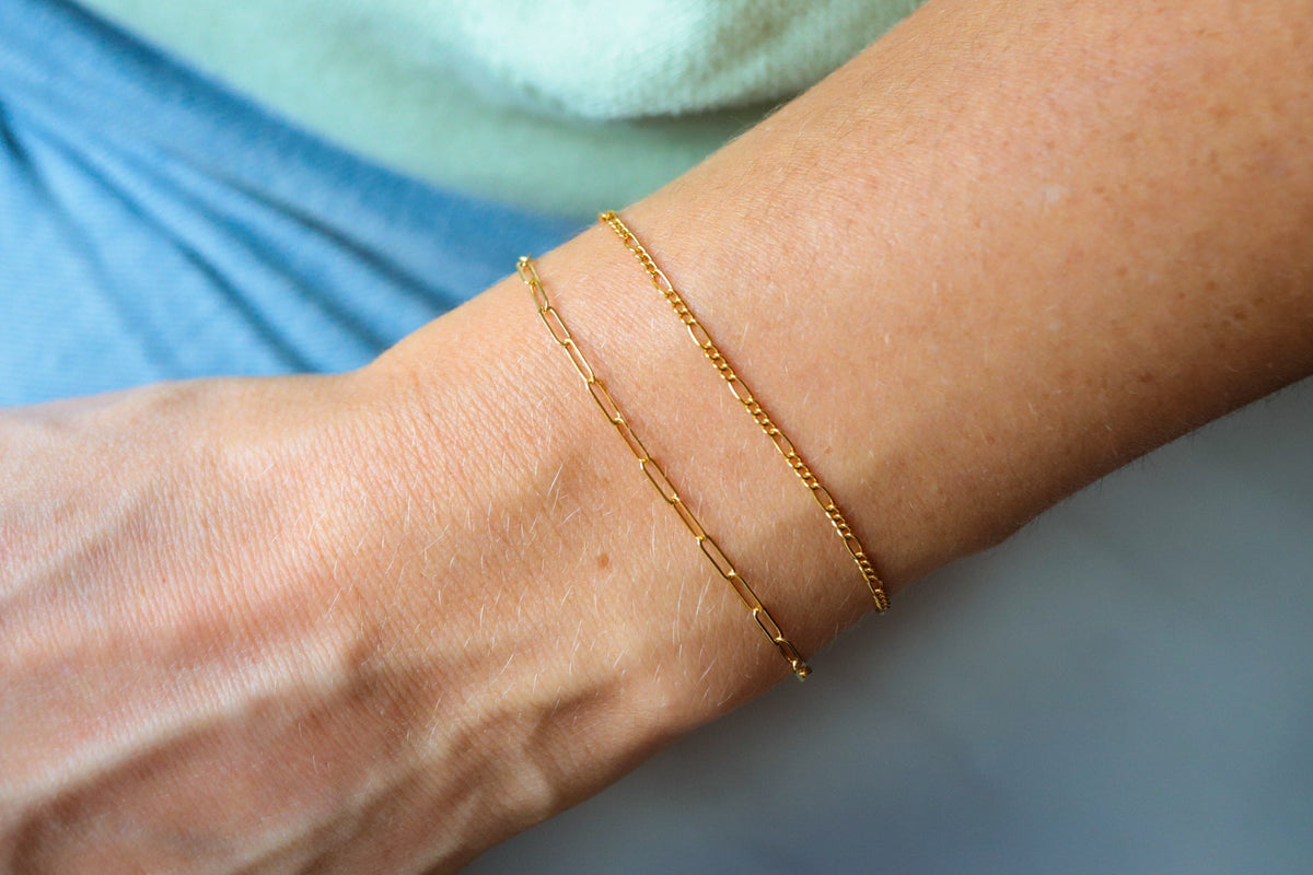 Adjustable Figaro bracelet - 14K Gold filled
