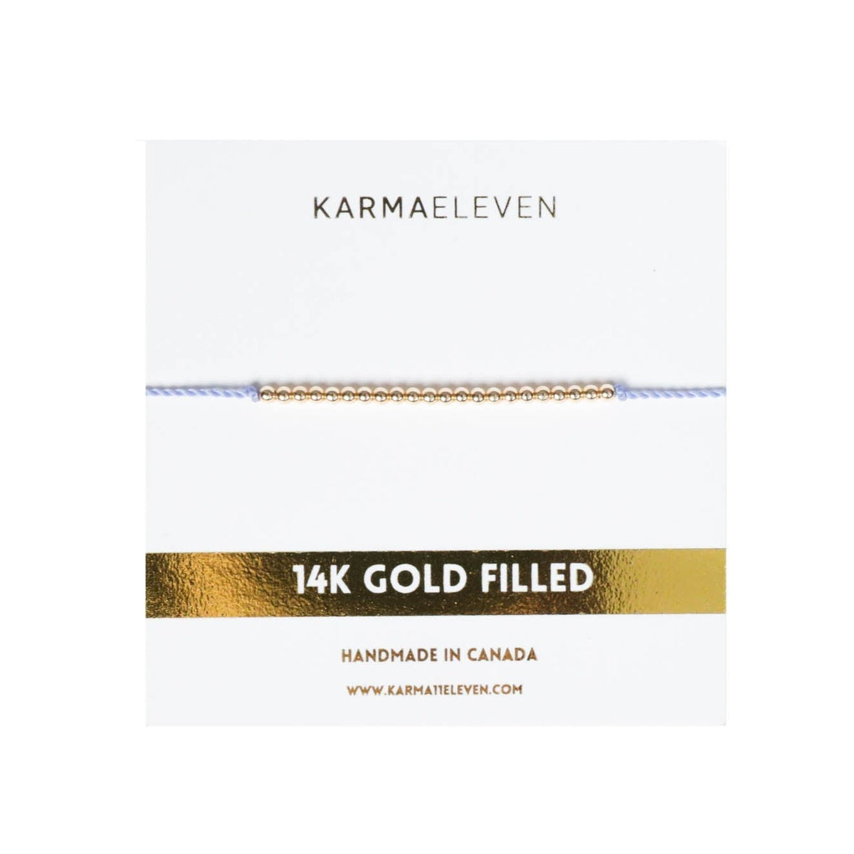 Pull tie gold filled bracelet - lilac